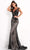 Jovani - 06437 Embroidered Deep Off Shoulder Sheath Dress Prom Dresses