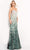Jovani - 06459 Two Tone Sequined Strapless Sheath Dress Prom Dresses 00 / Silver/Green