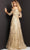 Jovani 06636 - Quarter Sleeve Floral Evening Gown Evening Dresses