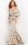 Jovani - 06760 Shawl Draped Floral Mermaid Dress Evening Dresses