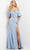 Jovani 06830 - Off Shoulder High Slit Evening Dress Evening Dresses 00 / Light-Blue