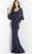 Jovani 06836 - Laced Scoop Evening Dress Mother of the Bride Dresses 00 / Navy/Navy