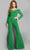 Jovani 06903 - Off Shoulder Long Sleeves Jumpsuit Jumpsuit Dresses 00 / Emerald