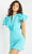 Jovani - 06942 Flutter Sleeve Crepe Romper Homecoming Dresses 00 / Turquoise