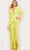 Jovani - 07209 Racer Back Two Piece Pantsuit Evening Dresses 00 / Citrus