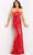 Jovani - 07216 Halter Cutout Sequin Gown Prom Dresses 00 / Red