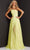 Jovani - 07251 One Shoulder A-Line Dress With Slit Prom Dresses 00 / Yellow