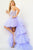 Jovani - 07263 Sheer Floral Embroidered Bodice High Low Prom Dress Prom Dresses 00 / Lilac