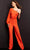 Jovani 07315 - Bishop Sleeve Scuba Jumpsuit Prom Dresses 00 / Orange