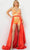 Jovani 07887 - Embellished Romper with Overskirt Evening Dresses 00 / Neon Orange