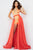 Jovani 07887 - Embellished Romper with Overskirt Evening Dresses 00 / Neon Orange