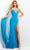 Jovani 08022 - Cascade Paneled Backless Evening Dress Evening Dresses 00 / Turquoise