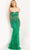 Jovani - 08142 Strapless Corset Feather Gown Special Occasion Dress 00 / Emerald
