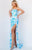 Jovani - 08256 Floral Sequin Asymmetrical Sheath Gown Prom Dresses