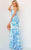 Jovani - 08256 Floral Sequin Asymmetrical Sheath Gown Prom Dresses
