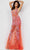Jovani 08275 - Illusion Beaded Evening Dress Evening Dresses 00 / Tangerine