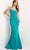 Jovani - 08327 One Shoulder Lace Up Gown Prom Dresses 00 / Jade