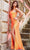 Jovani 08339 - Asymmetrical Neck Sequin Prom Dress Special Occasion Dress 00 / Orange