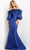 Jovani 08356 - Feather Trimmed Mermaid Evening Dress Evening Dresses 00 / Indigo