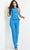 Jovani 08382 - Sleeveless High Neck Jumpsuit Jumpsuit Dresses 00 / Turquoise