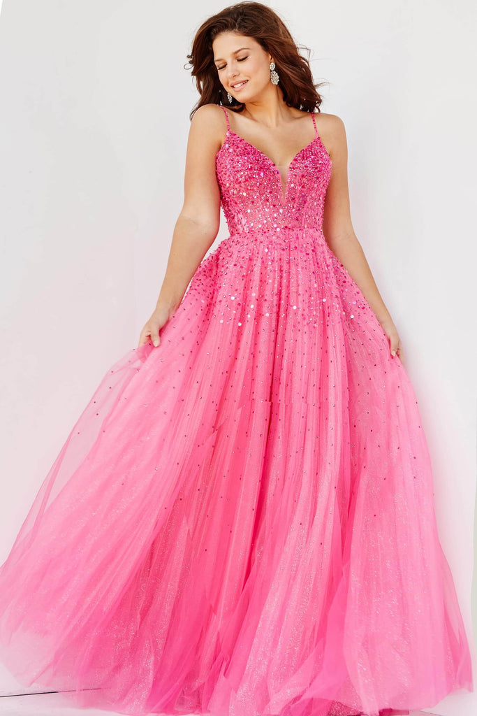 Jovani - 08408 Glitter Embellished Prom Dress Couture Candy Jovani - 08408 Glitter Embellished Prom Dress Couture Candy