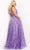 Jovani - 08422 Floral Applique Slit A-line Dress Prom Dresses