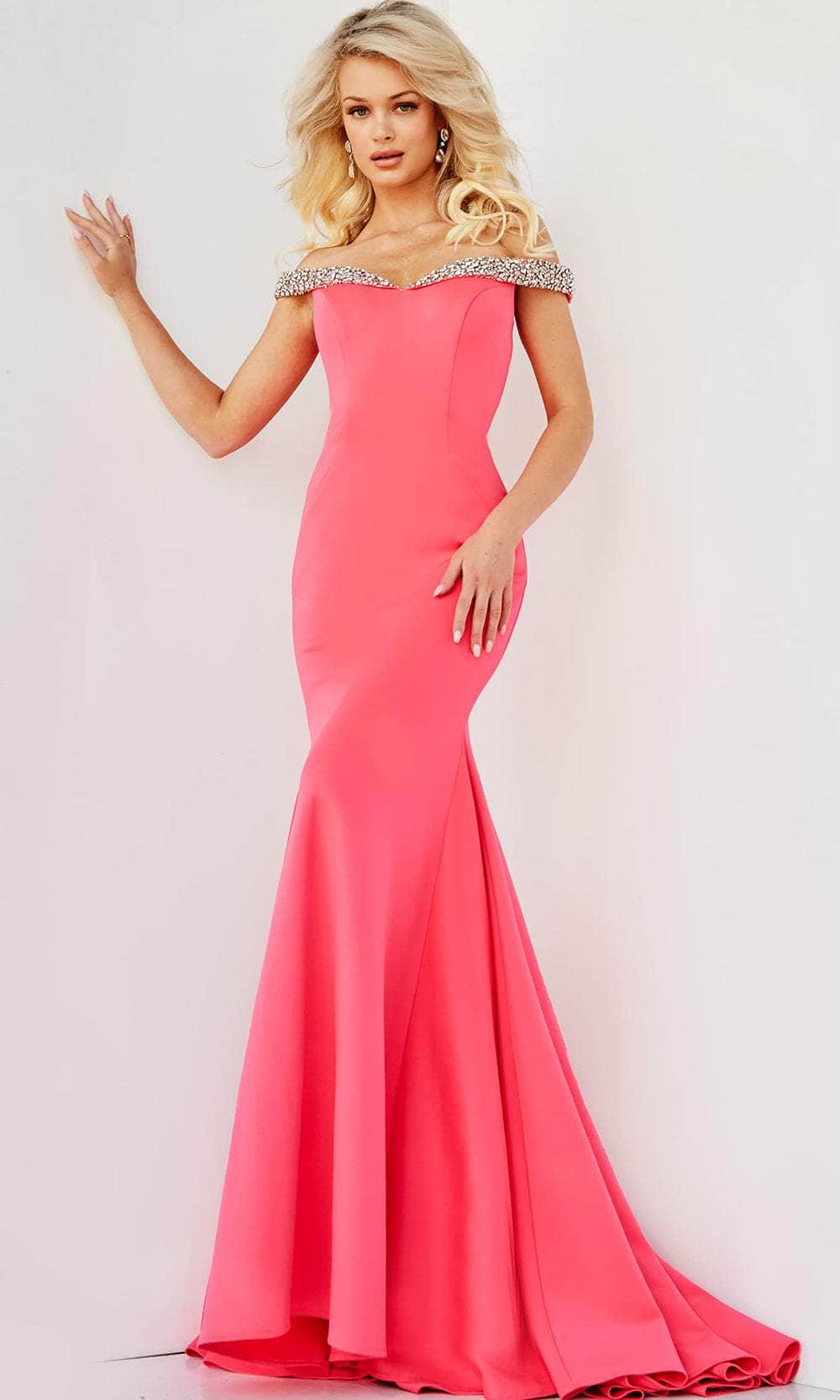 Jovani 08436 - Jewel Off Shoulder Prom Dress – Couture Candy