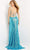 Jovani - 08471 Floral Applique Two-Piece High Slit Sequin Prom Dress Special Occasion Dress