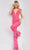 Jovani 08554 - Glittered V-Neck Jumpsuit Jumpsuit Dresses 00 / Hot-Pink