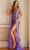 Jovani 08586 - Asymmetric Sequin Prom Gown With Cape Prom Dresses 00 / Lilac