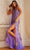 Jovani 08586 - Asymmetric Sequin Prom Gown With Cape In Purple