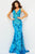 Jovani 08646 - Sequin Motif V-Neck Prom Dress Prom Dresses 00 / Iridescent Royal