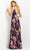 Jovani 09002 - Floral Print V Neck Evening Dress Evening Dresses