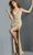 Jovani 09443 - Crystal Beaded High Slit Evening Dress Evening Dresses