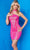 Jovani 09456 - Sequin Motif Choker Cocktail Dress Special Occasion Dress 00 / Hot-Pink