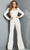 Jovani 09588 - Lace-Up Long Sleeve Jumpsuit Evening Dresses 00 / White