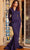 Jovani 09597 - Long Sleeves Mermaid Evening Dress Special Occasion Dress 00 / Navy