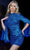 Jovani 09729 - Split Sleeve Sequin Cocktail Dress Special Occasion Dress 00 / Royal