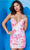 Jovani 09740 - Laced-up Back Cocktail Dress Cocktail Dresses 00 / White/Hot Pink