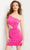 Jovani 09742 - One Shoulder Cutout Cocktail Dress Cocktail Dresses 00 / Fuchsia