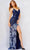 Jovani 09749 - Sequined Backless Prom Gown Evening Dresses 00 / Navy/Light Blue