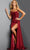 Jovani 09841 - Strapless High Slit Evening Gown Evening Dresses 00 / Burgundy