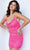 Jovani 09938 - Cowl Neck Fitted Cocktail Dress Special Occasion Dress 00 / Hot-Pink