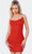 Jovani 09938 - Cowl Neck Fitted Cocktail Dress Special Occasion Dress 00 / Orange