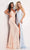 Jovani - 1012 Floral Appliqued Sequined High Slit Gown Pageant Dresses