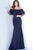 Jovani - 1152 Off-Shoulder Long Sleeves Sheath Dress Evening Dresses