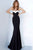 Jovani - 12020 Strapless Trumpet Dress With Bow Back Detail Evening Dresses 00 / Black/White