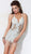 Jovani - 14338 Sequined Illusion Sheath Dress Cocktail Dresses 00 / White/Nude
