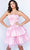 Jovani 22326 - Pleated Strapless Short Dress Special Occasion Dress 00 / Pink