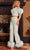 Jovani 22350 - Two Piece Off-Shoulder Pant Suit Special Occasion Dress 00 / Ivory